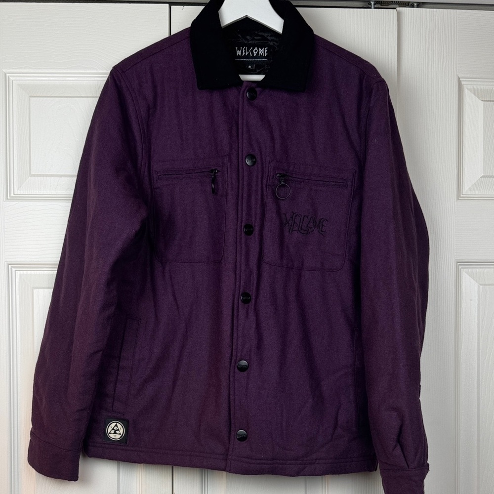 WELCOME Dark Purple Men's Jacket Small